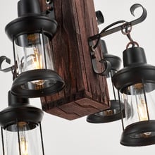 Debra Pine Wood 4-Light Pendant Light